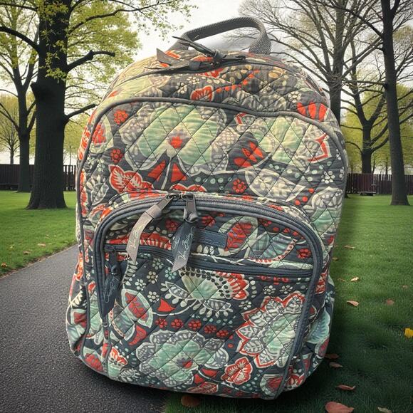 Vera Bradley Campus Backpack Nomadic Floral Bag Quilted Travel Boho Carry On - Picture 16 of 16